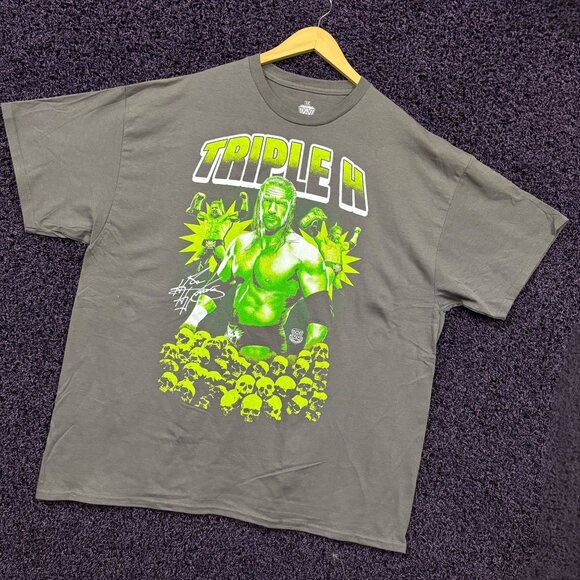Triple H The Game Neon Skull Graveyard WWE Promo T-Shirt 3X - Picture 3 of 4